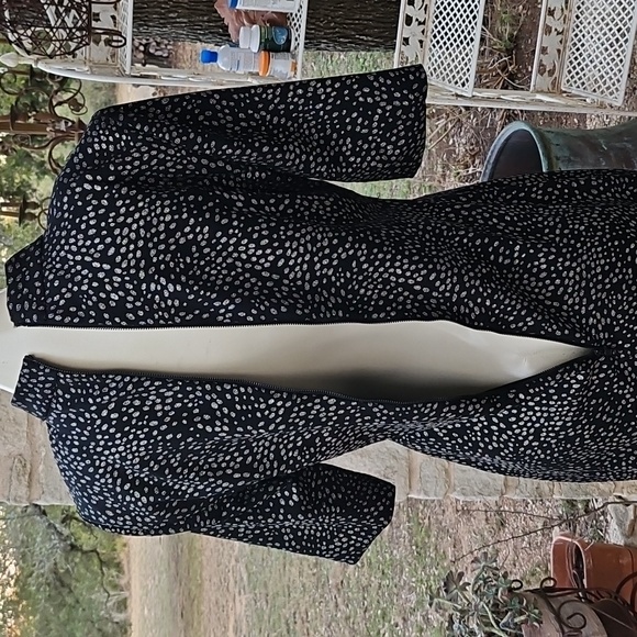 Alice + Olivia Inka Glitter Dot Dress Black Metallic Bodycon Strong Shoulder 12 - Picture 9 of 14